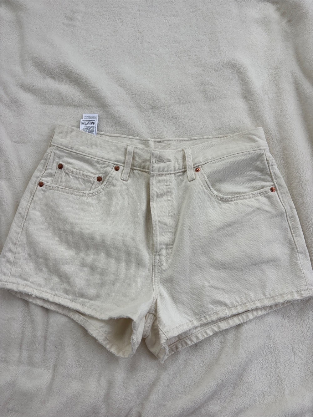 Levi's Off-White Denim Shorts